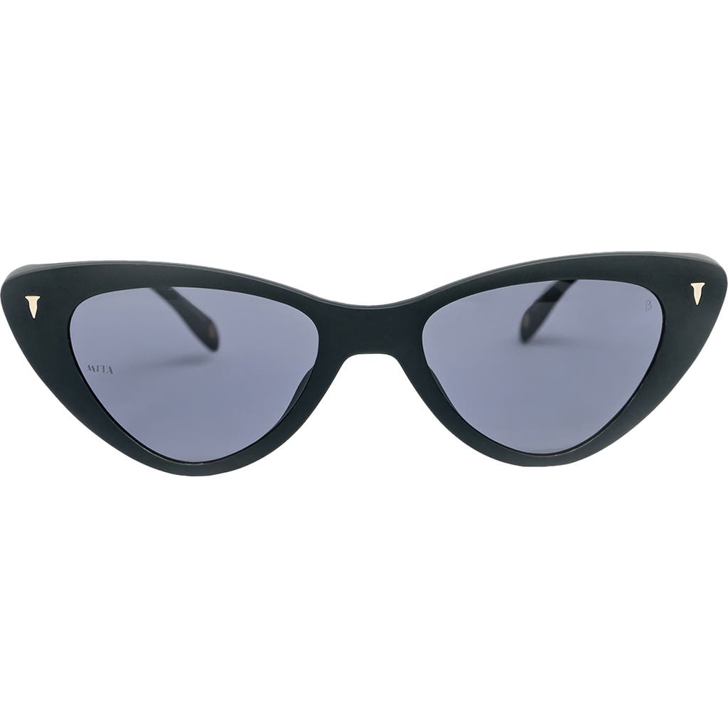 Mita Sustainable Eyewear 54mm Cat Eye Sunglasses In Matte Black/solid Smoke