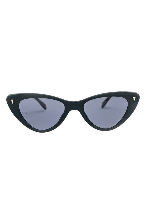 MITA SUSTAINABLE EYEWEAR 54mm Cat Eye Sunglasses in Matte Black/Solid Smoke