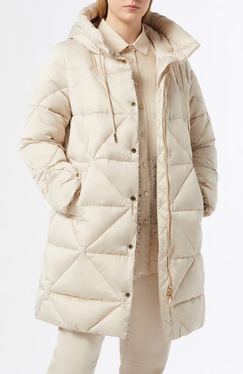 Shop Marina Rinaldi Kirsch Hooded Quilted Coat In Ivory