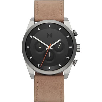Mvmt Element Chronograph Leather Strap Watch,