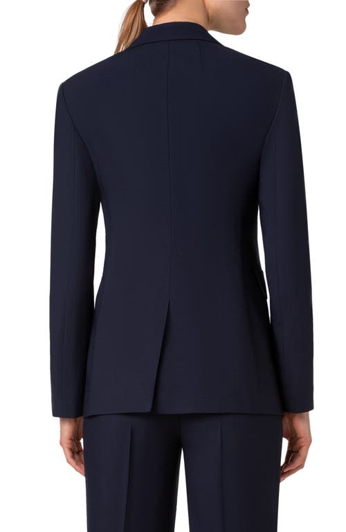 Shop Akris Taddeo Cashmere & Linen Blend Jacket In Navy