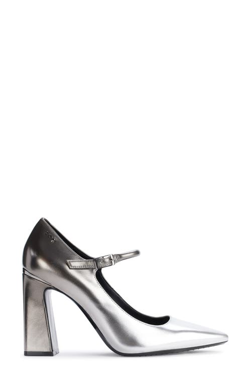 Dkny Spruce Pointed Toe Mary Jane Pump In Pwtr/slver