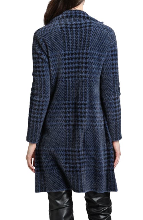 Apny Plush Houndstooth Jacket In Indigo