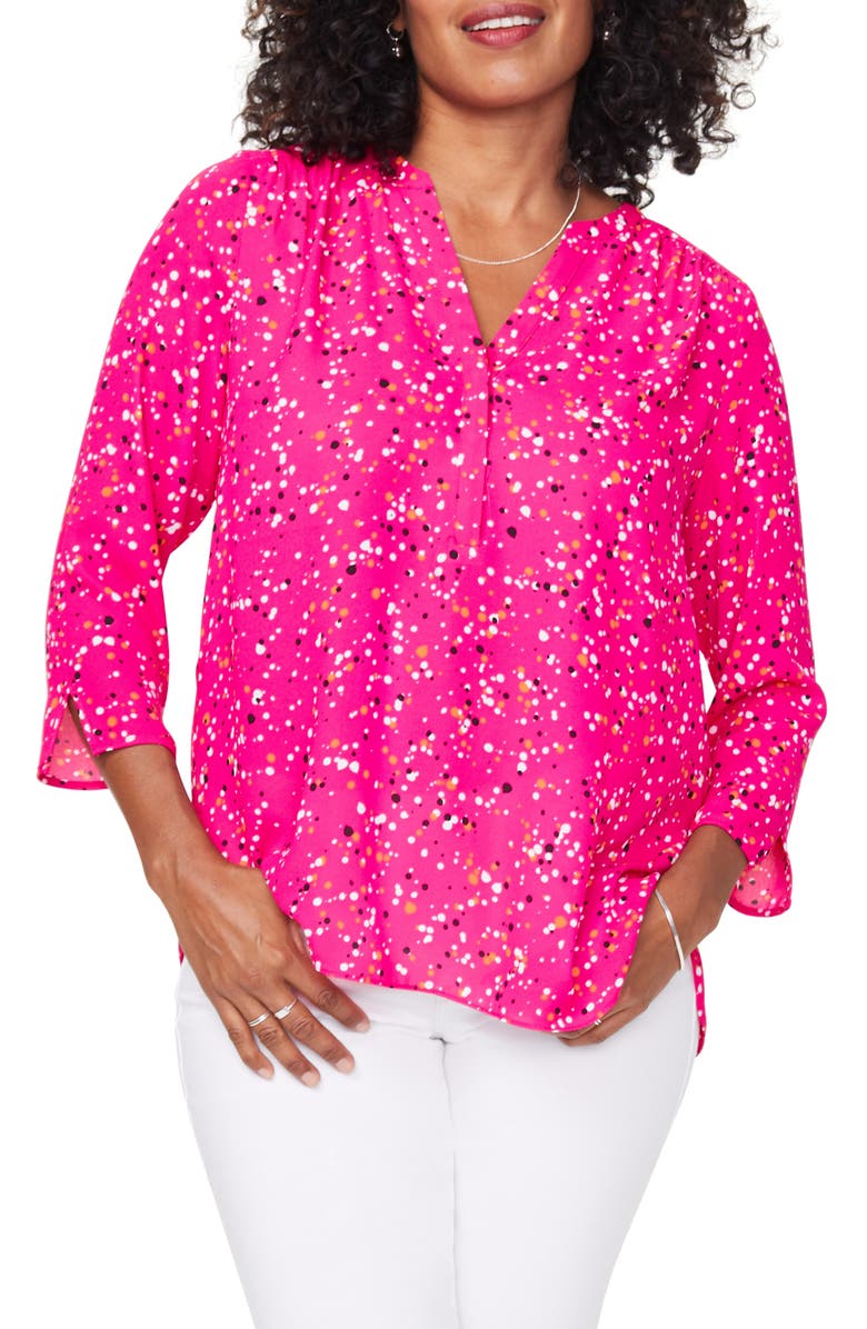 CURVES 360 BY NYDJ Perfect Blouse, Main, color, POLKA SPLATTER