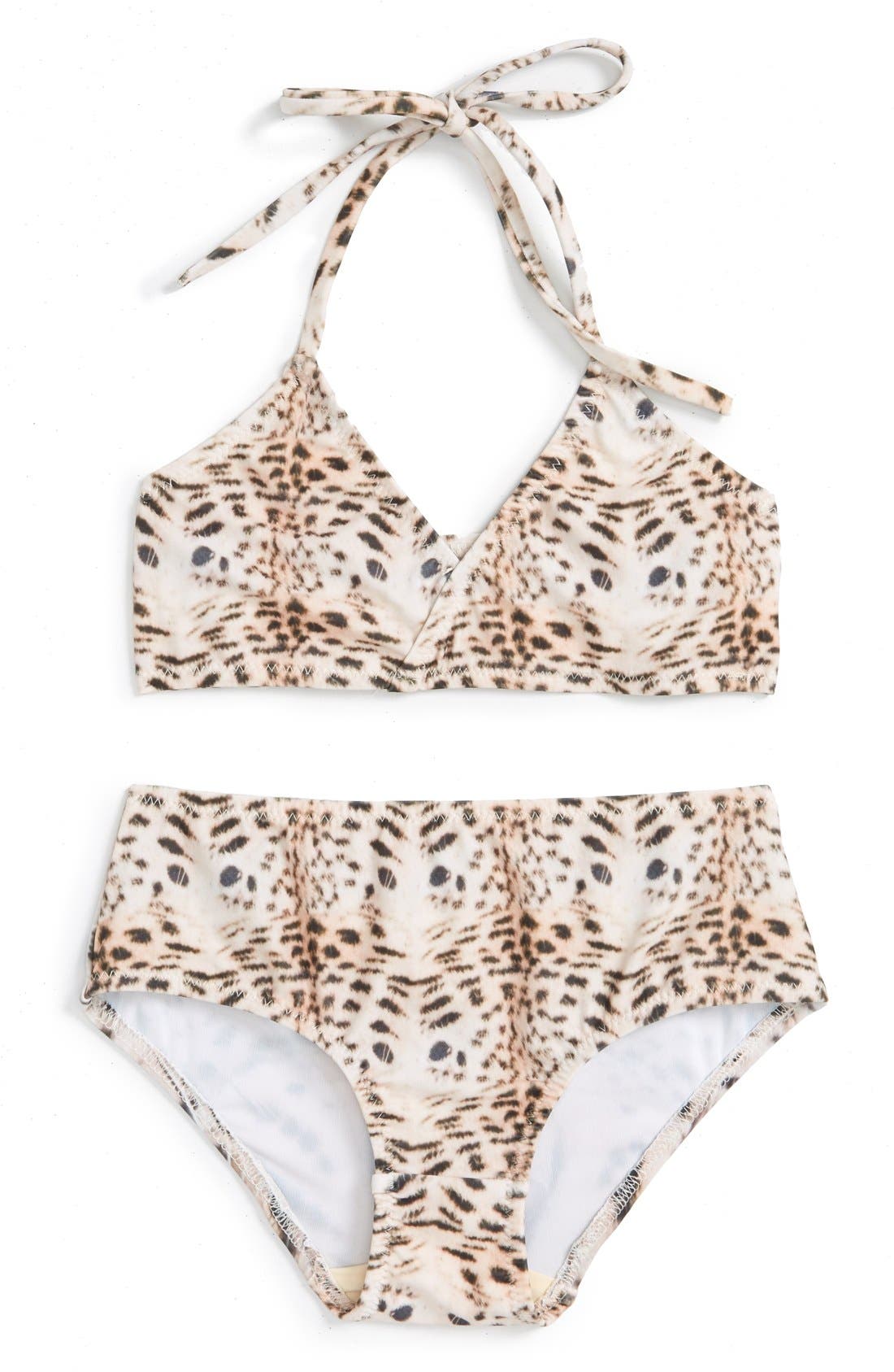 Leopard Print TwoPiece Swimsuit (Toddler Girls & Little