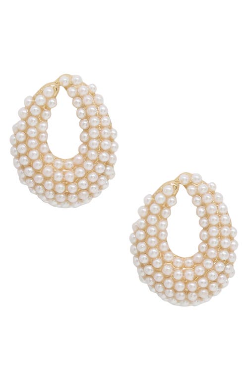Ettika Imitation Pearl Earrings in Gold at Nordstrom