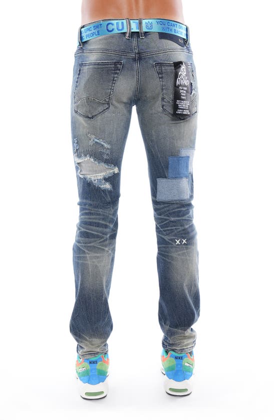 Cult Of Individuality Rocker Slim Belted Stretch In Delft In Delft