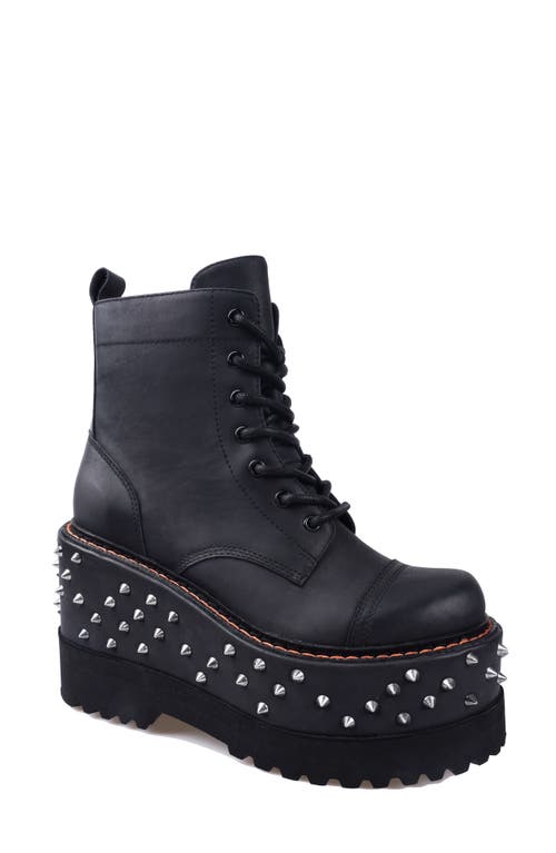 ZIGI Emely Stud Platform Bootie Black Leather at Nordstrom,