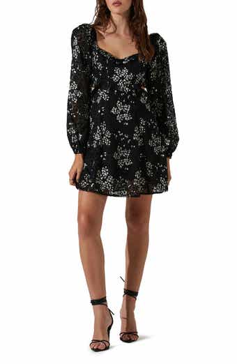 ASTR the Label Lace Up Puff Sleeve Midi Dress Nordstromrack