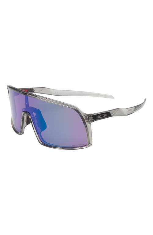 Shop Oakley Sutro 137mm Shield Sunglasses In Grey/prizm Road Jade