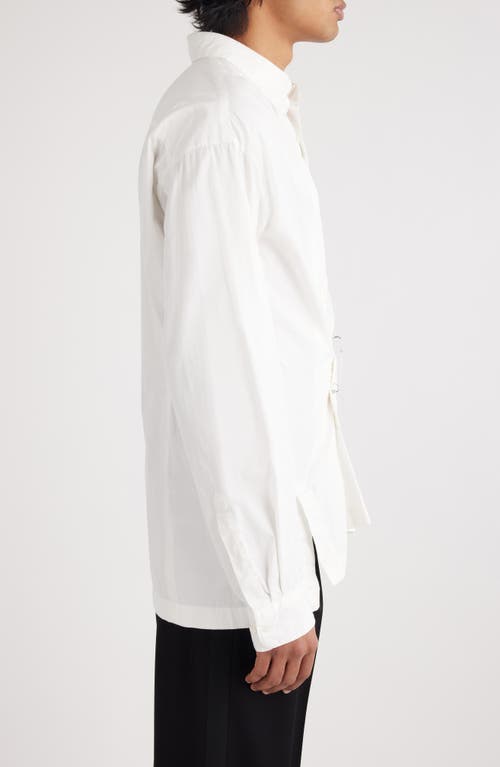 Shop Dries Van Noten Coulter Pin Detail Cotton Button-up Shirt In Off White