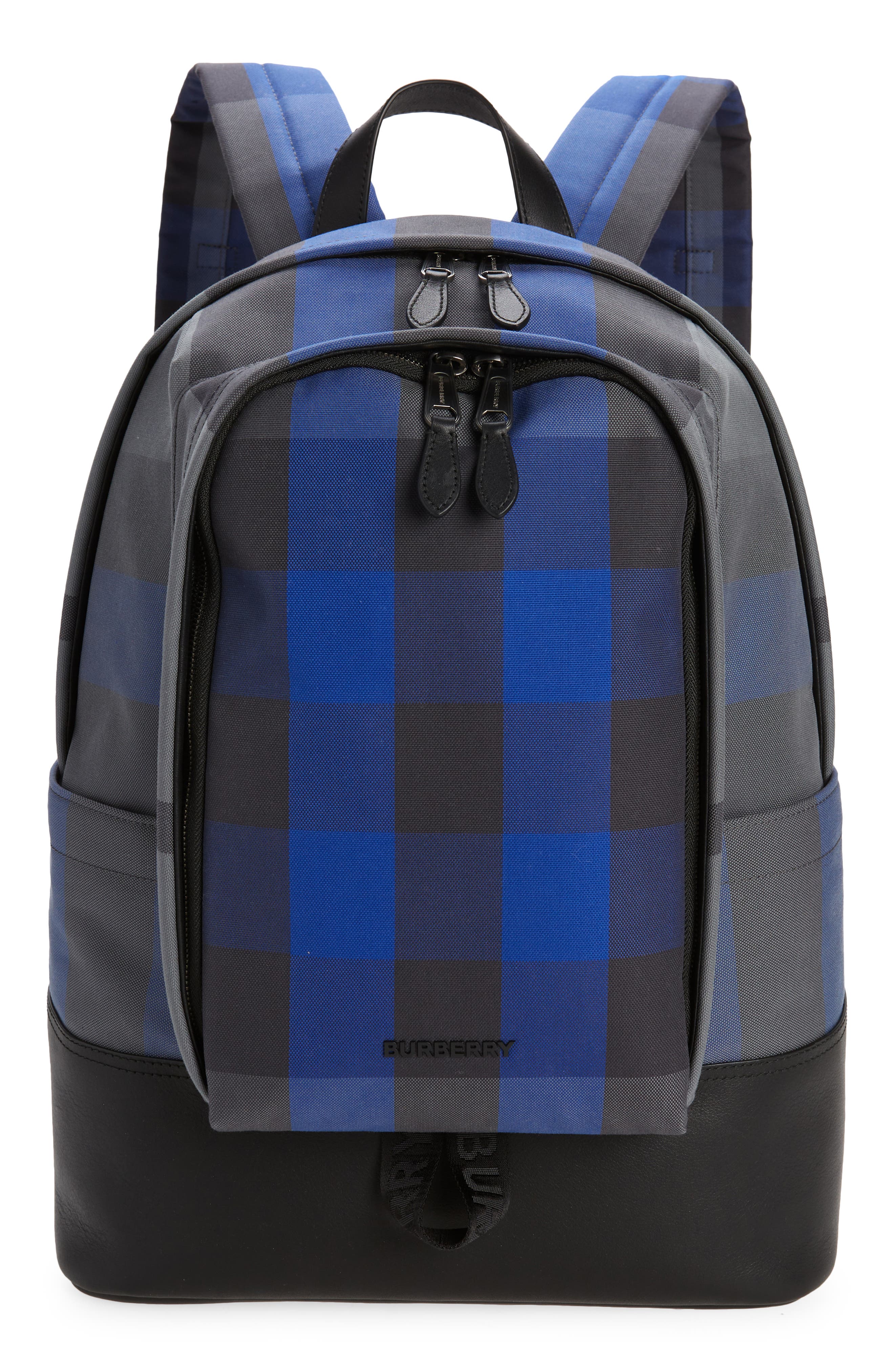 Burberry Large Jack Check Canvas Backpack in Oceanic Blue at Nordstrom