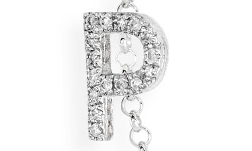 Meshmerise Bezel Diamond Initial Chain Necklace In White-p