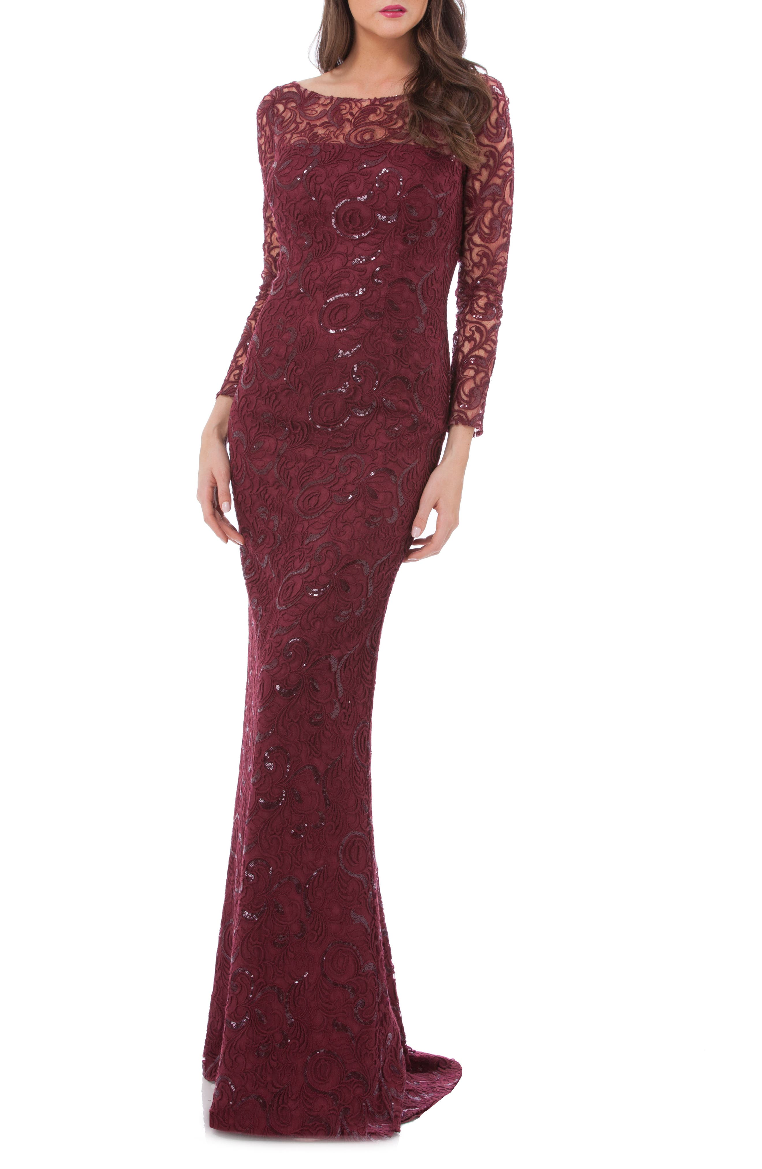 Carmen Marc Valvo Infusion Sequin Lace Mermaid Gown Nordstrom