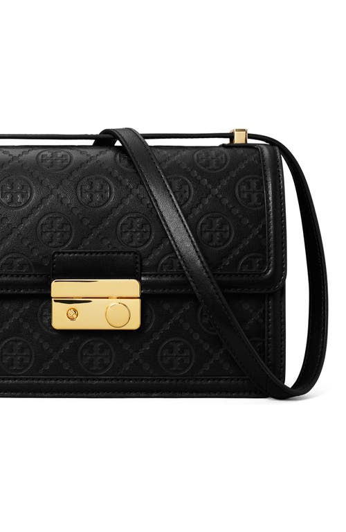 Shop Tory Burch T Monogram Debossed Convertible Shoulder Bag In Black