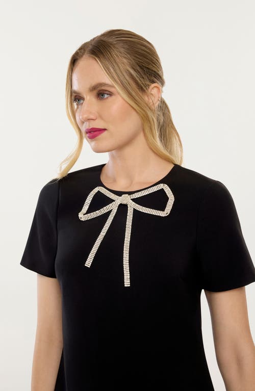 Shop Likely Marullo Crystal Bow Shift Dress In Black