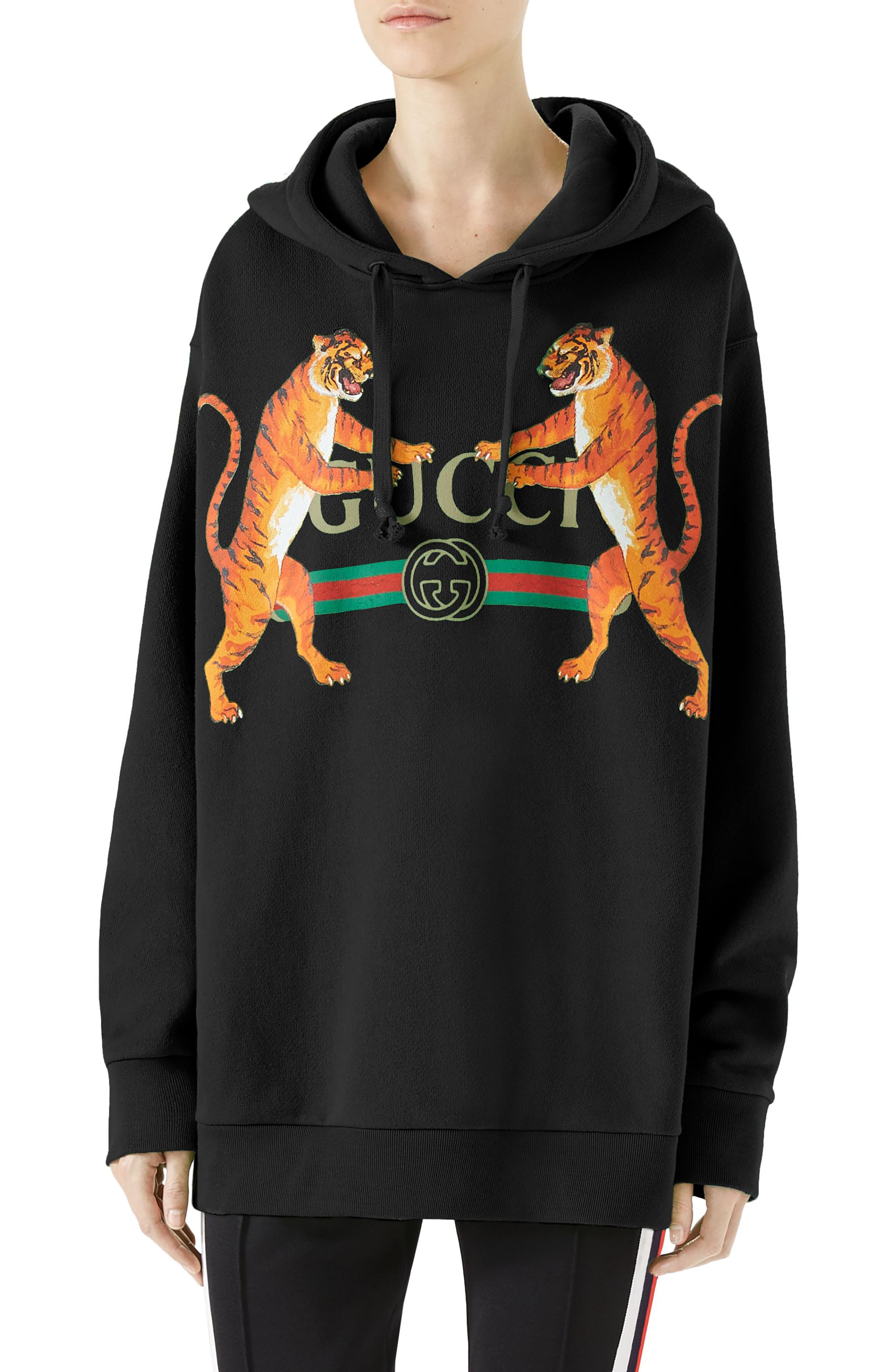 Gucci Tiger Logo Hooded Sweatshirt 