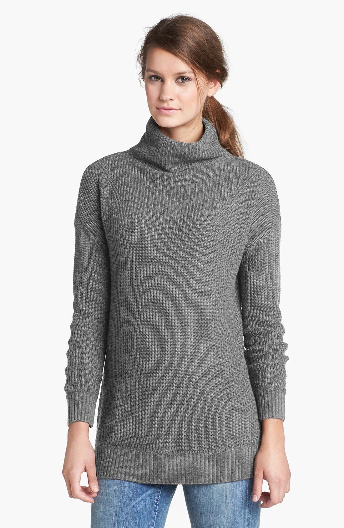 funnel neck tunic sweatshirt