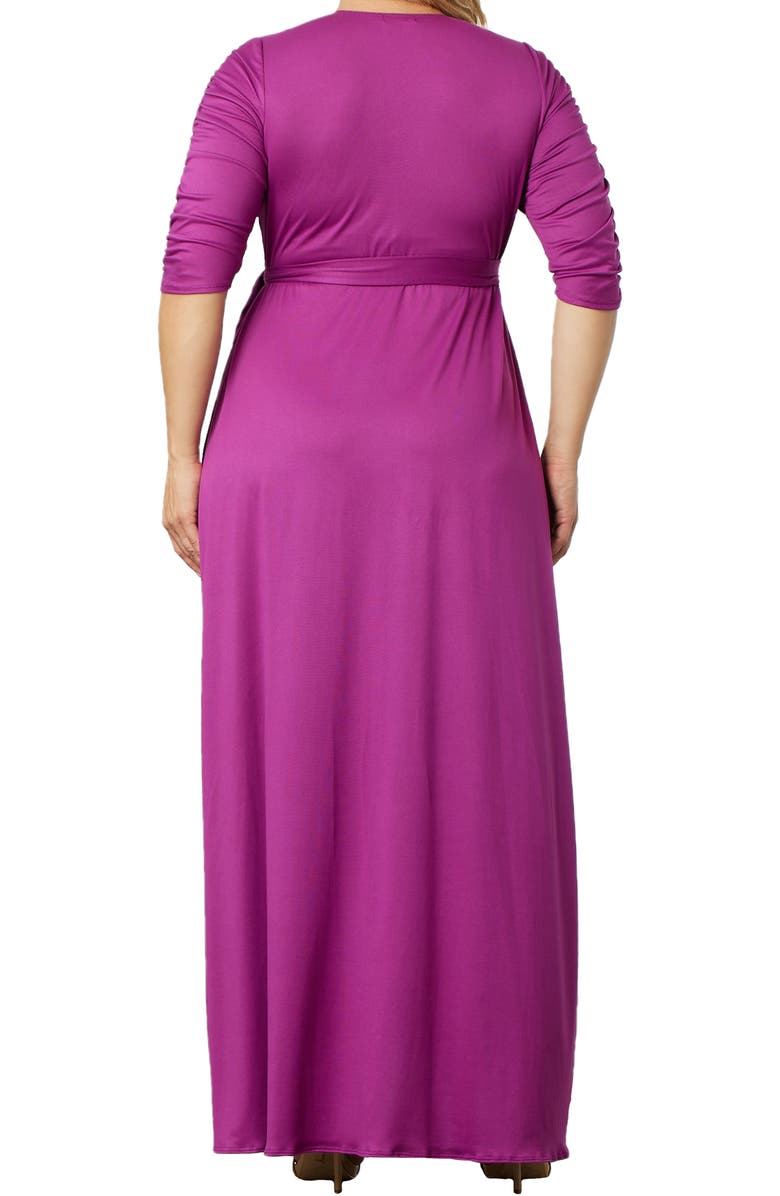 Kiyonna Meadow Dream Wrap Maxi Dress, Alternate, color, Magenta
