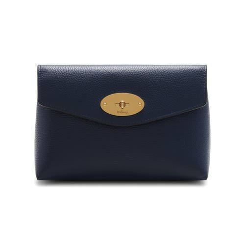 Mulberry Darley Leather Cosmetics Pouch in Bright Navy at Nordstrom