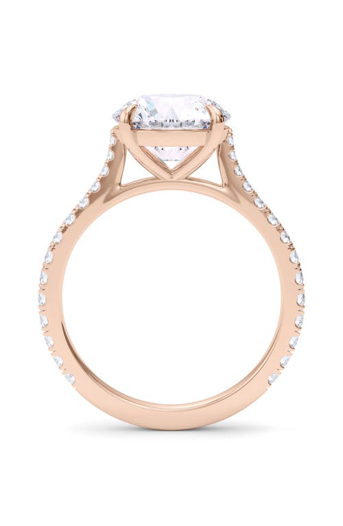 Hautecarat Round Brilliant Cut Pavé Lab Grown Diamond Ring In 2.50 Ctw 18k Rose Gold