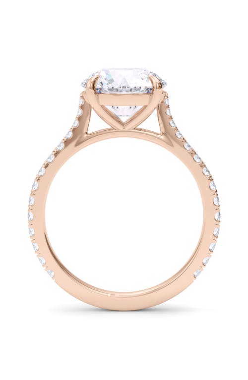 Shop Hautecarat Round Brilliant Cut Pavé Lab Created Diamond Ring In 2.50 Ctw 18k Rose Gold