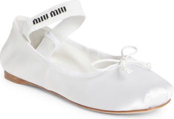 Miu Miu Logo Ballet Flat (Women) | Nordstrom