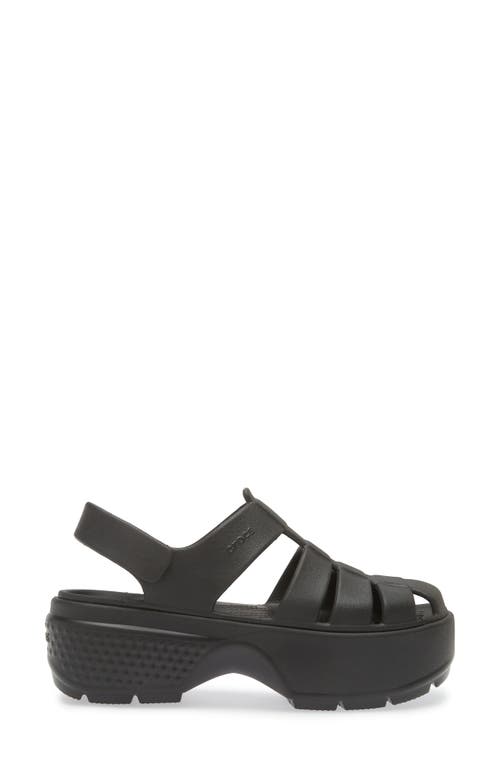 Shop Crocs Stomp Platform Fisherman Sandal In Black