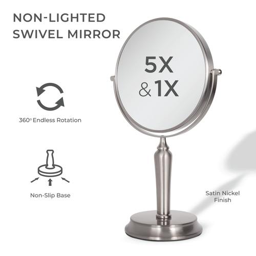 Zadro Anaheim Makeup Mirror With 5x/1x Magnification In Satin Nickel