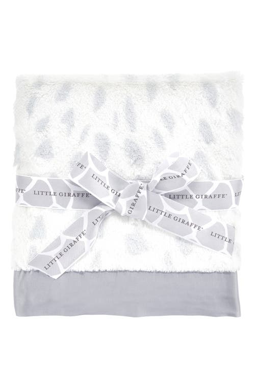 Little Giraffe Luxe Deer Faux Fur Baby Blanket in Silver 