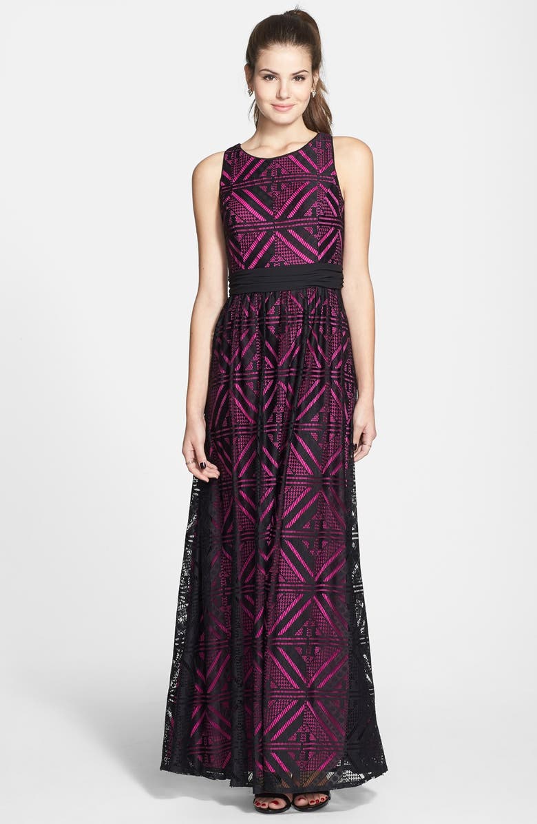 Hailey by Adrianna Papell Racerback Lace Gown | Nordstrom