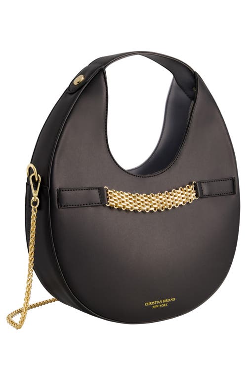 Shop Christian Siriano Round Chain Strap Bag In Black