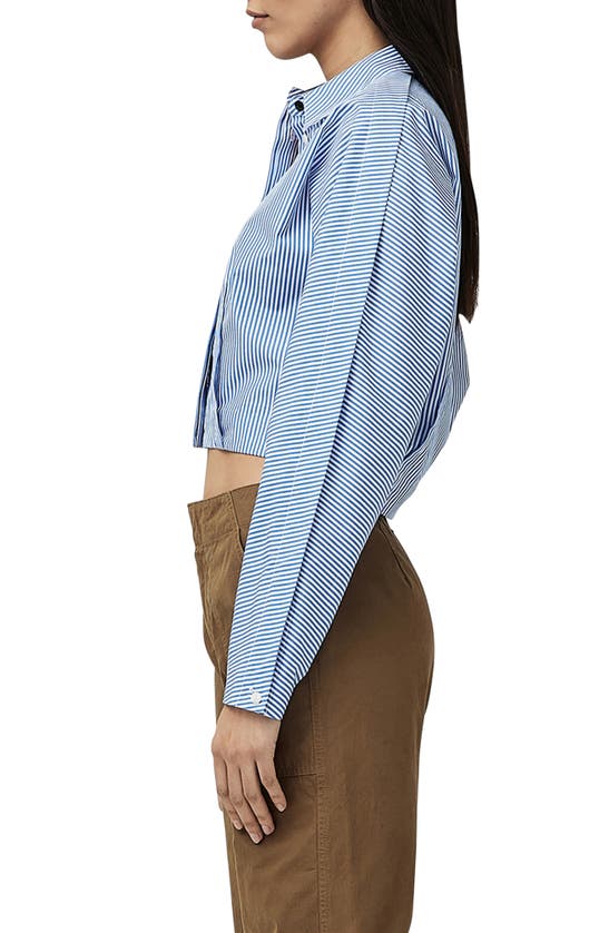 RAG & BONE MORGAN STRIPE CROP BUTTON-UP SHIRT