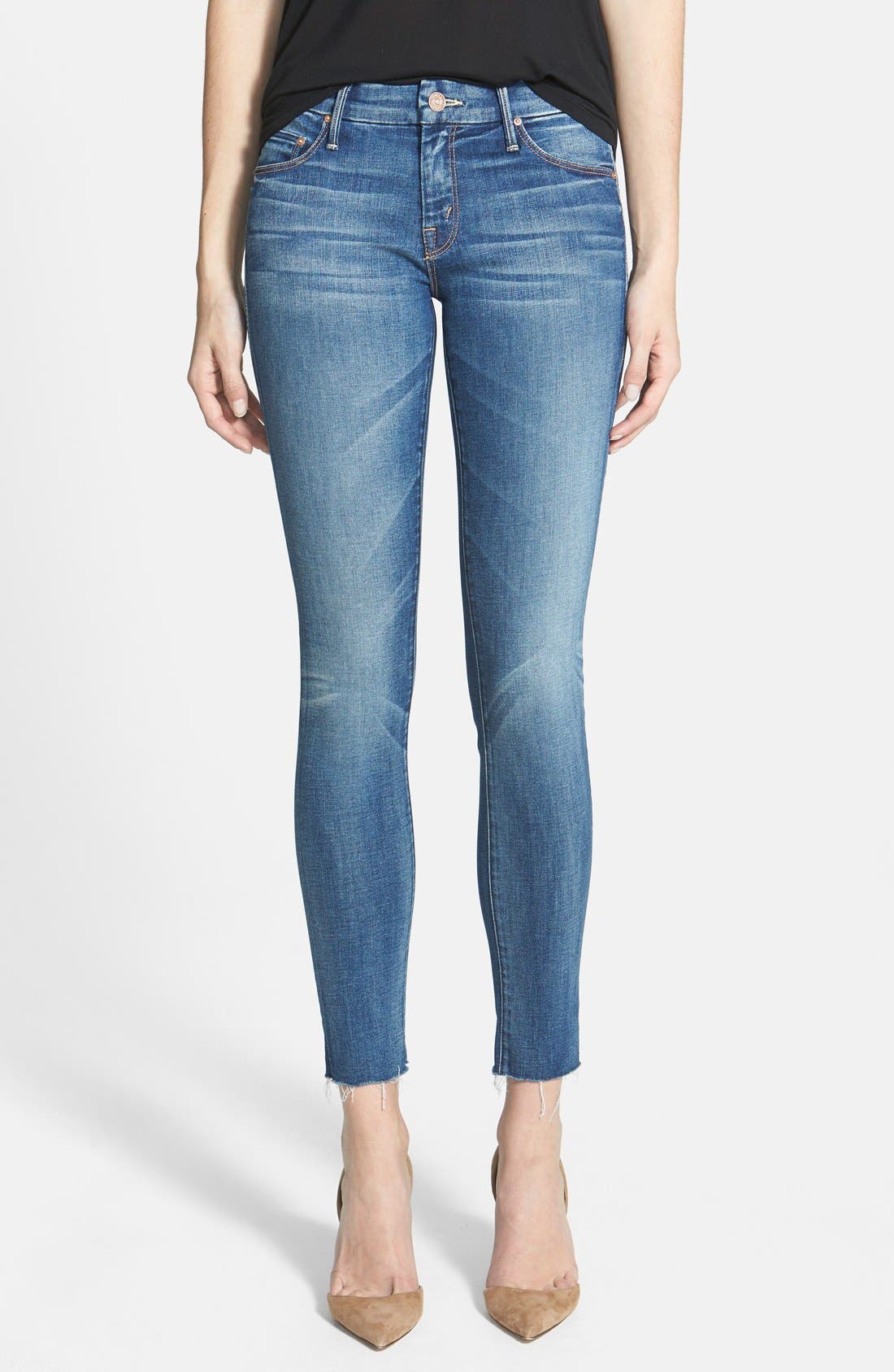 MOTHER 'Looker' Frayed Ankle Jeans (Baby Drive South) Nordstrom