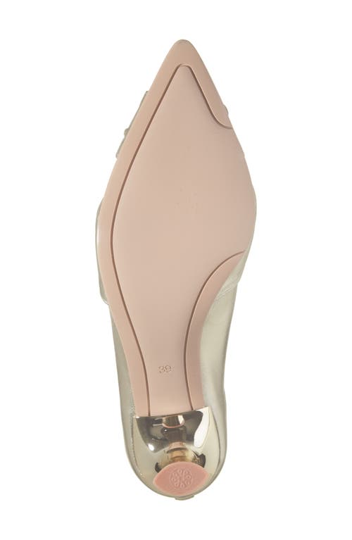 Naot Harlow Pointed Toe Pump In Gold Metallic Leather