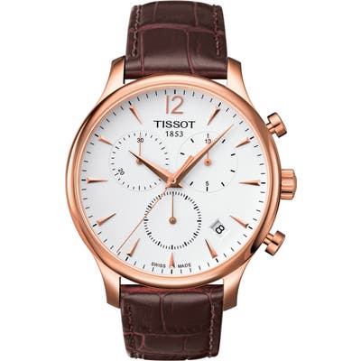 Tissot Tradition Chronograph Leather Strap Watch, 42Mm