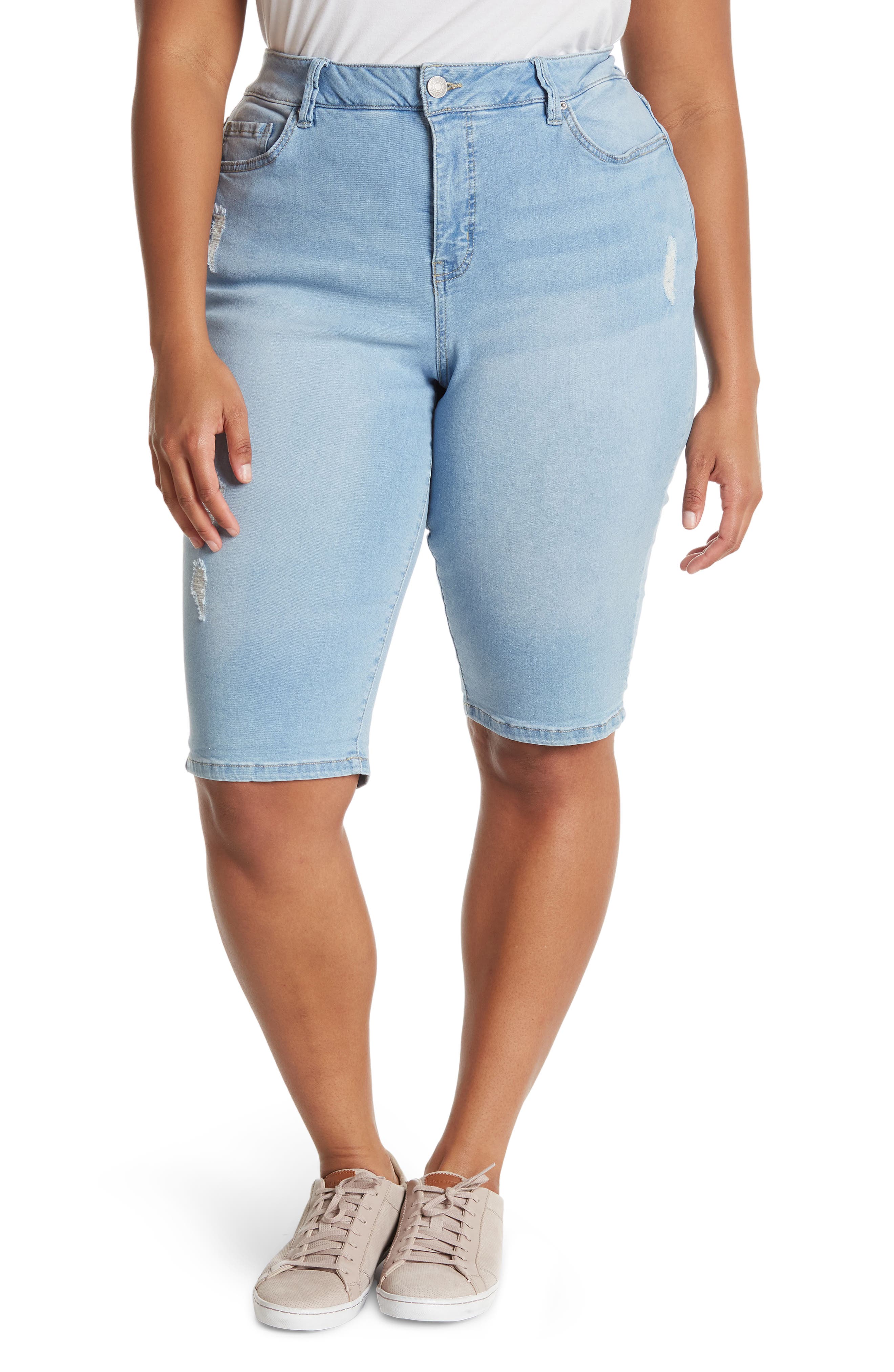 ROYALTY FOR ME Distressed Denim Bermuda 
