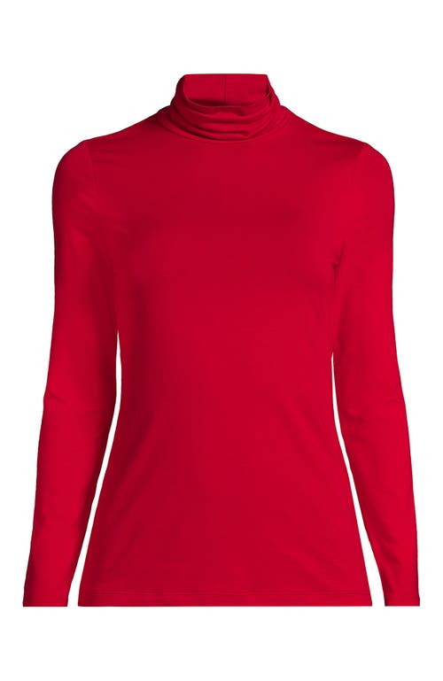 Shop Lands' End Lightweight Jersey Skimming Long Sleeve Turtleneck In Heritage Red