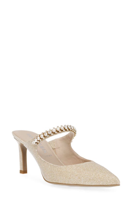 Anne Klein Rhiannon Crystal Pointed Toe Pump In Platinum