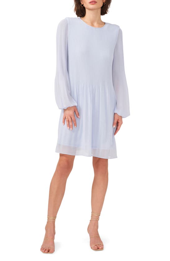 HALOGEN PLISSÉ LONG SLEEVE DRESS