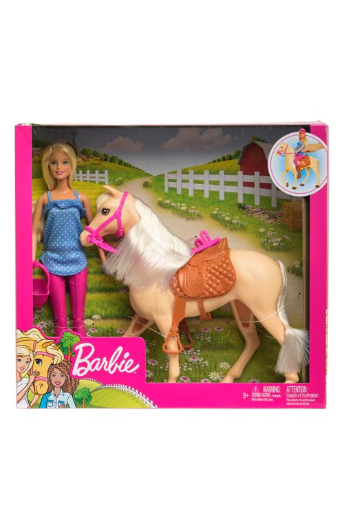 Mattel Barbie Doll and Horse Doll Set in Blonde Hair/yellow Horse at Nordstrom