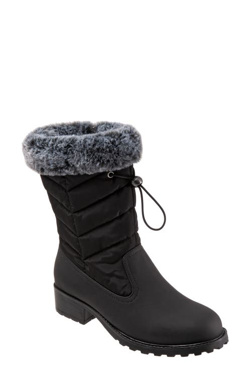 Trotters Bryce Faux Fur Trim Winter Boot Black at Nordstrom,