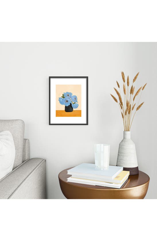 Deny Designs Bouquet Gift Blue Framed Art Print In Cream