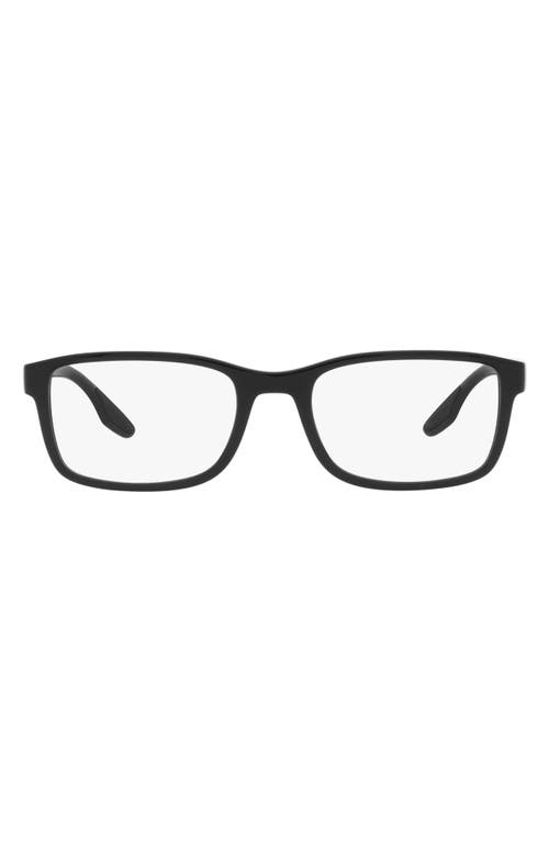 Prada Linea Rossa 55mm Pillow Optical Glasses in Black at Nordstrom