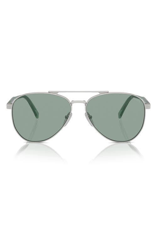 Prada 61mm Pilot Sunglasses In Silver