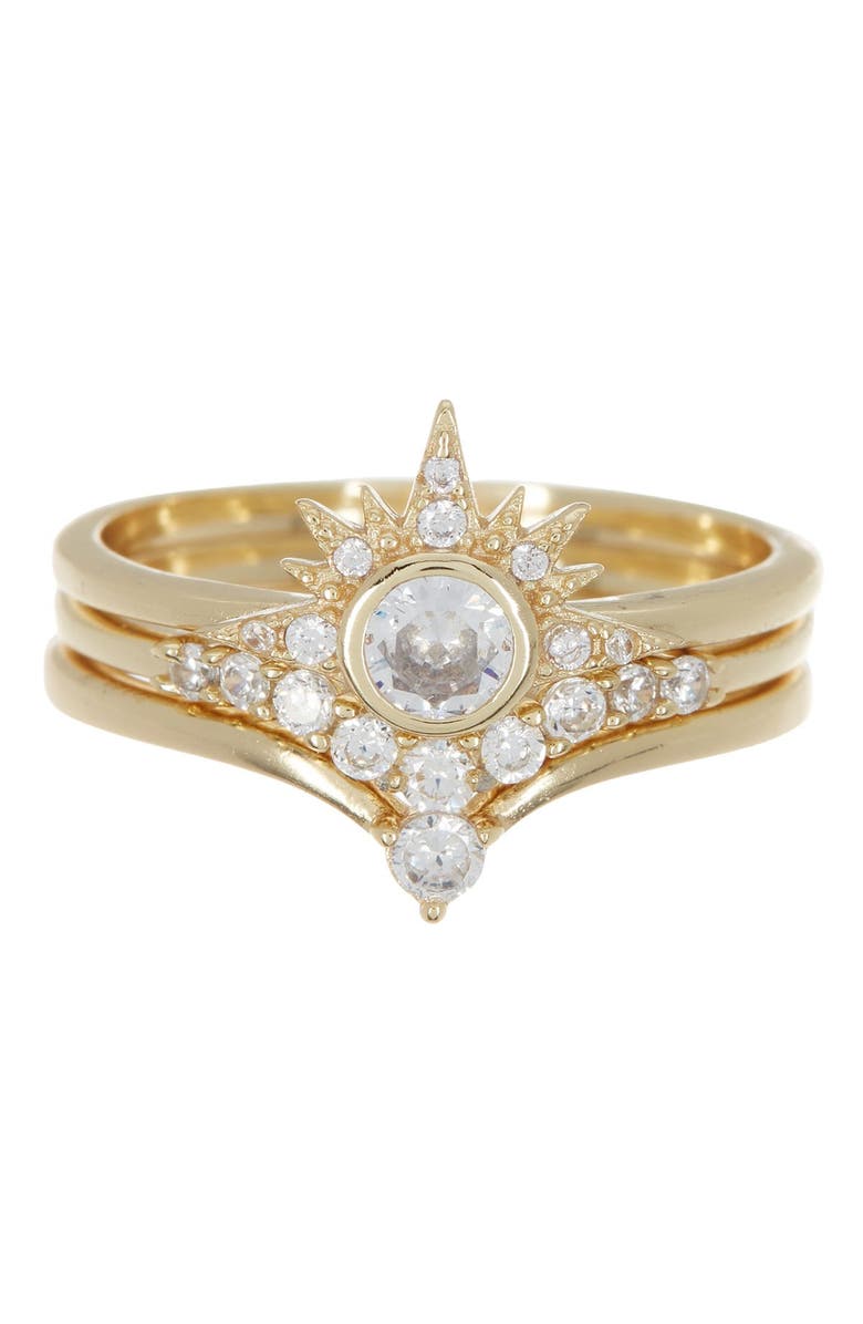 MELINDA MARIA Alexis CZ Stacking Rings - Size 5, Main, color, GOLD