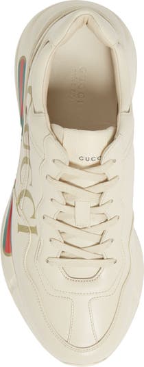 Gucci Ivory Leather Rhyton Sneakers (32)