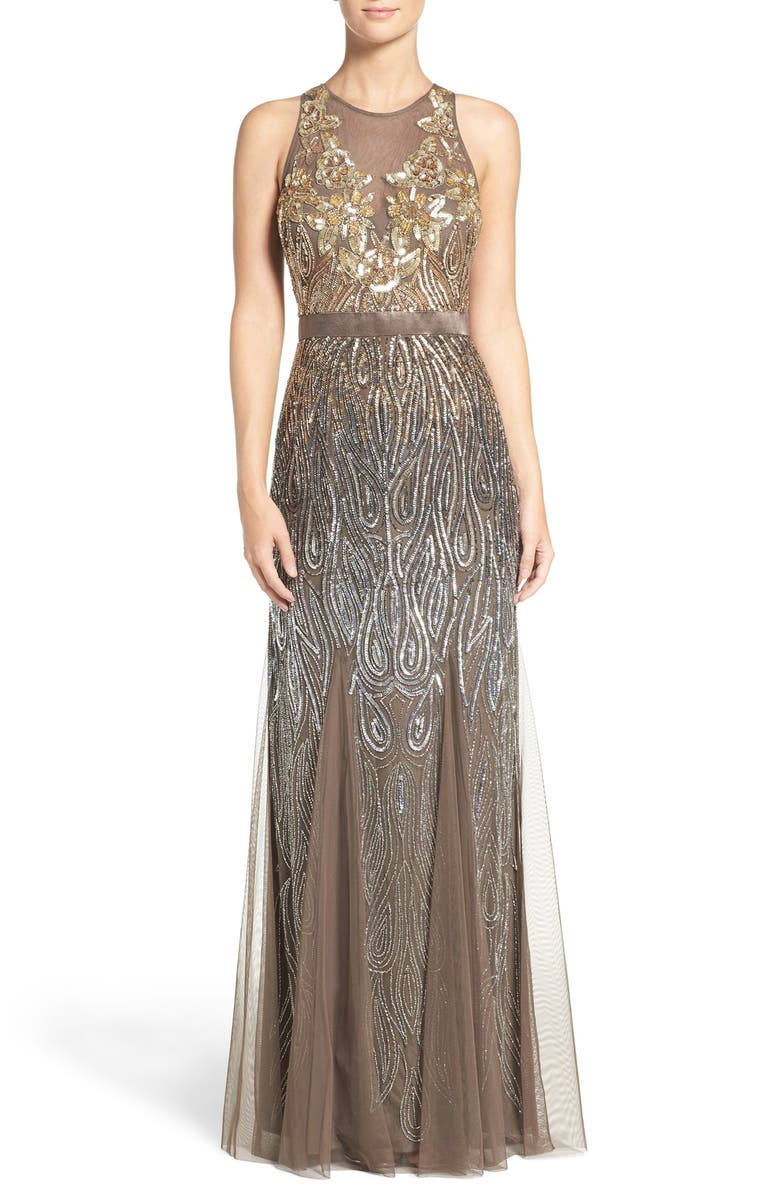Adrianna papell embellished cutout mermaid gown Clearance
