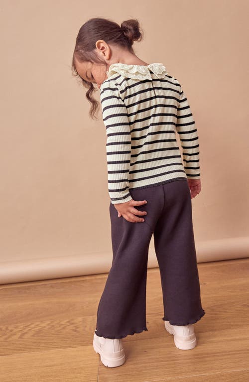 Shop Next Kids' Stripe Eyelet Accent Cotton Knit Top In White