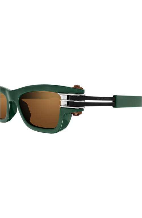 Shop Bottega Veneta 50mm Rectangular Sunglasses In Green